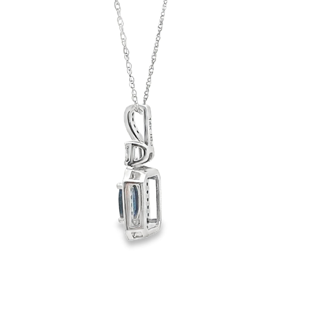 .72ct Sapphire Diamond Fashion Pendants 14KT White Gold
