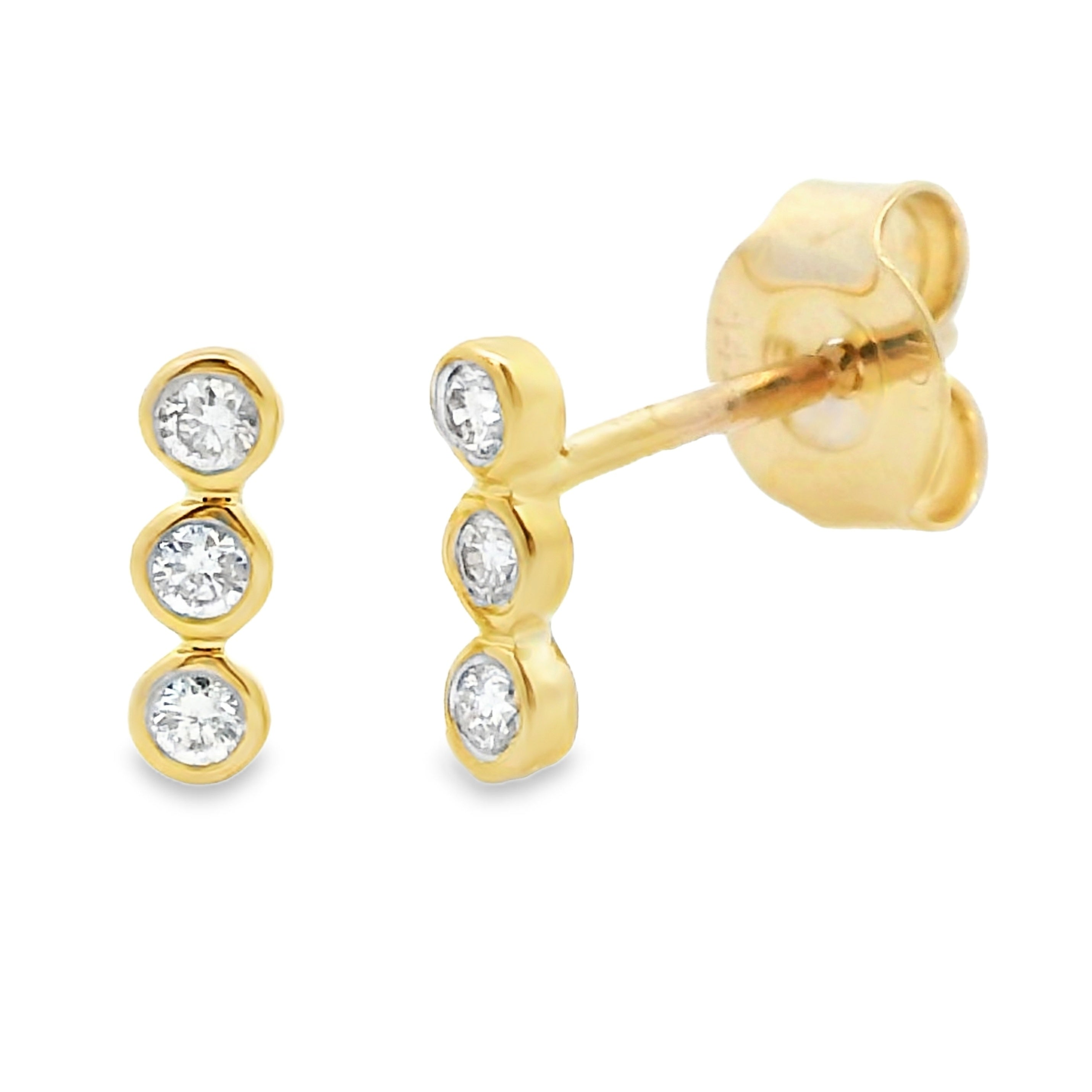 .09ct Diamond Diamond Dangle Earrings 14KT Yellow Gold