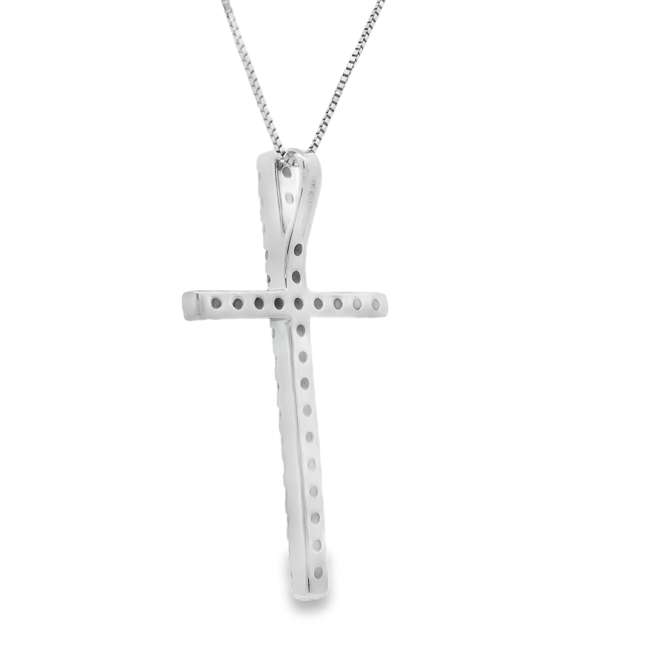 .38ct Diamond Cross Religious Pendant 14KT White Gold