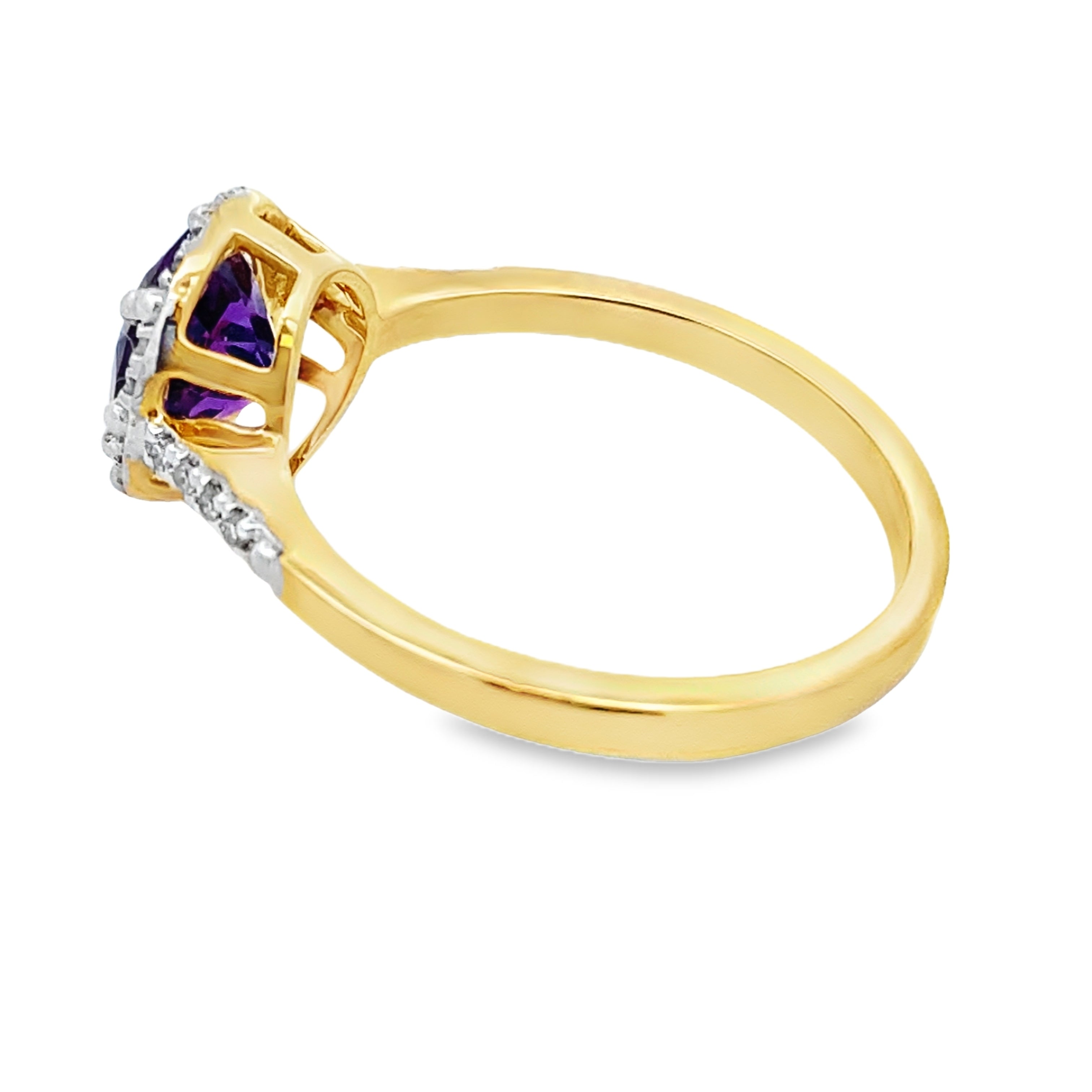 1.35ct Amethyst Diamond Ring 10KT Yellow Gold