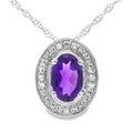 .49ct Amethyst Diamond Fashion Pendants 10KT White Gold