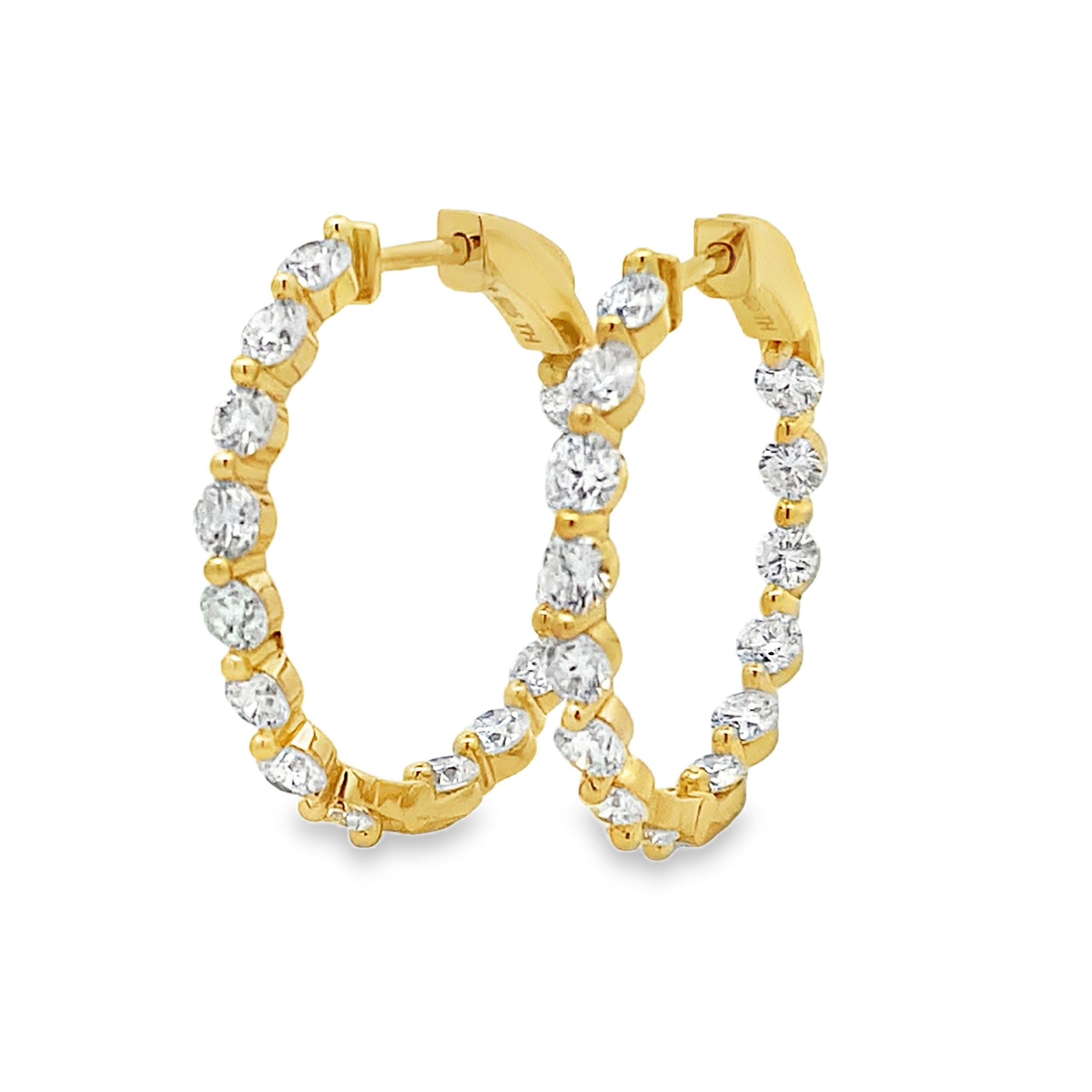 3.10ct Lab Grown Diamond Hoop Earrings Sterling Silver