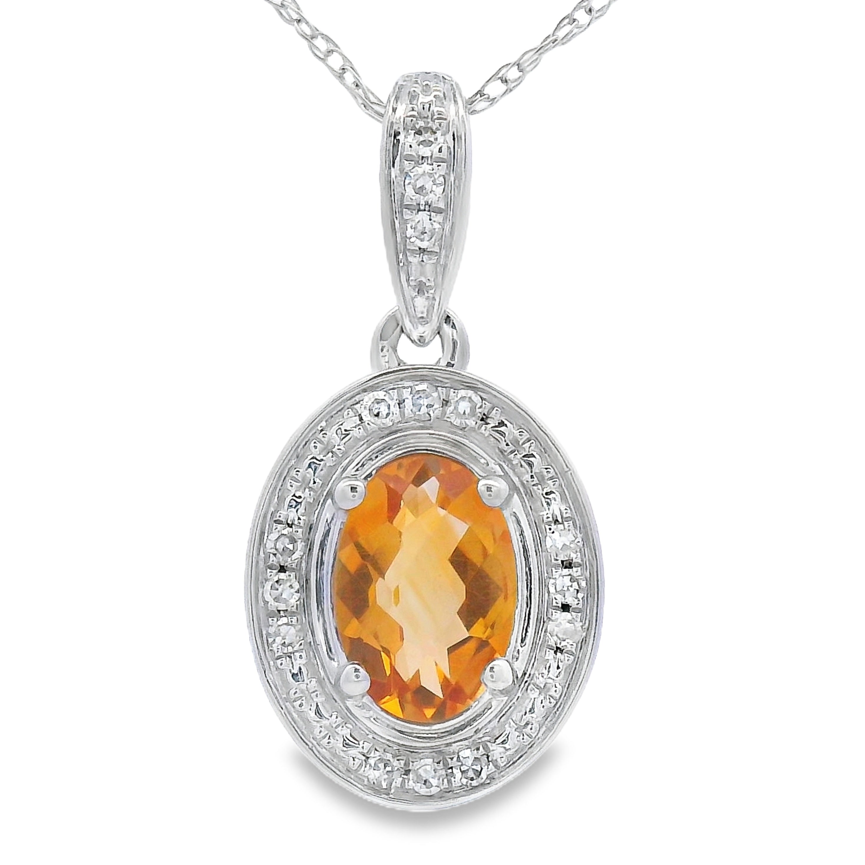 .48ct Citrine Diamond Fashion Pendants 10KT White Gold