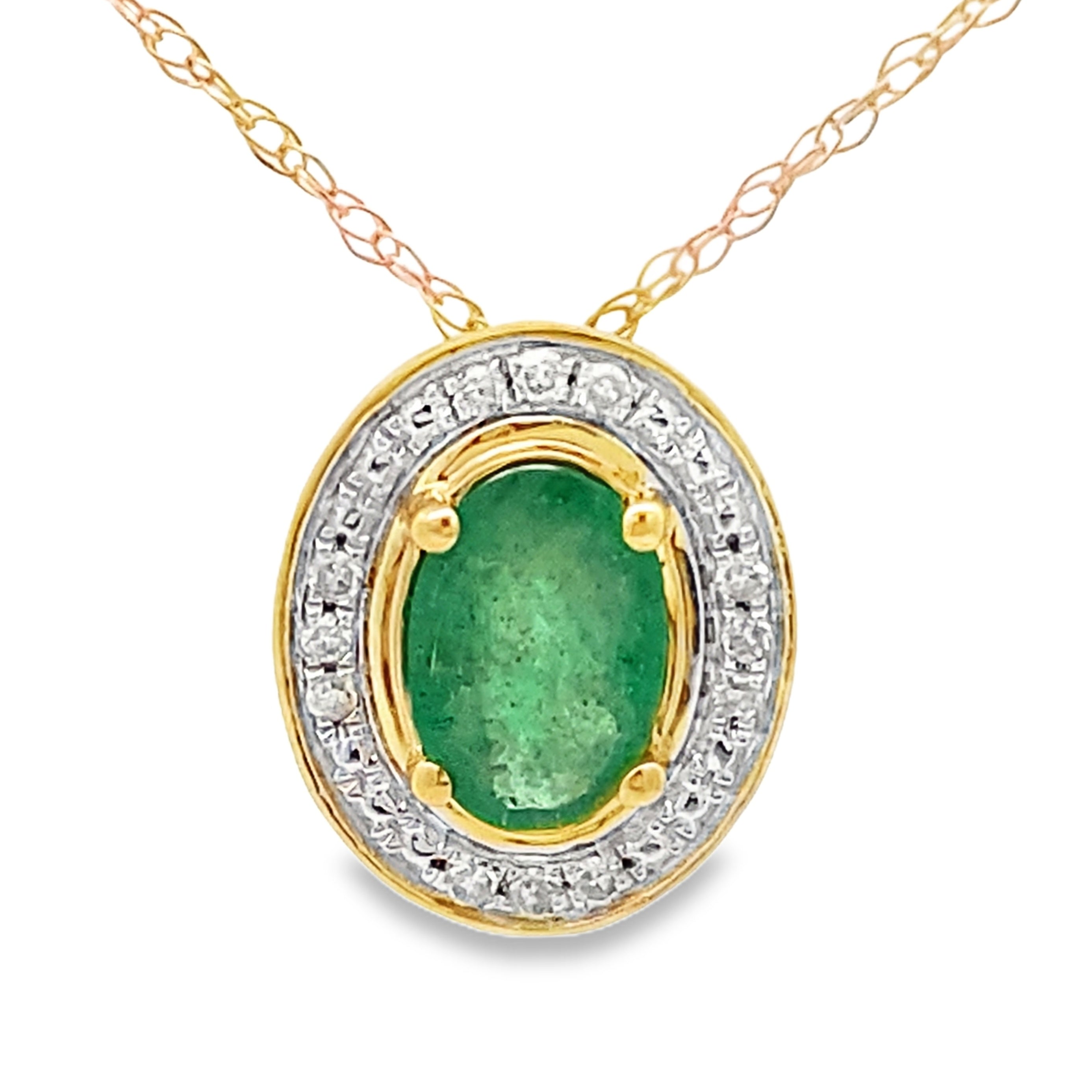 .46ct Emerald Diamond Fashion Pendants 10KT Yellow Gold
