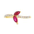 .35ct Ruby Diamond Ring 14KT Yellow Gold