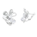 Cubic Zirconia Flower Earrings Sterling Silver