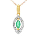 .21ct Emerald Diamond Fashion Pendants 10KT Yellow Gold