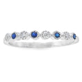Sapphire Diamond stackable band set 14KT White Gold
