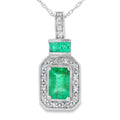 .64ct Emerald Diamond Fashion Pendants 14KT White Gold