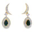 .55ct Onyx Diamond Dangle Earrings 10KT Yellow Gold
