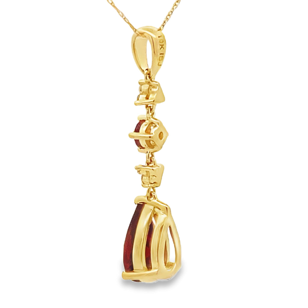 2.25ct Garnet Diamond Fashion Pendants 10KT Yellow Gold