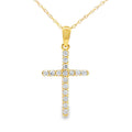 .19ct Diamond Cross Religious Pendant 14KT Yellow Gold