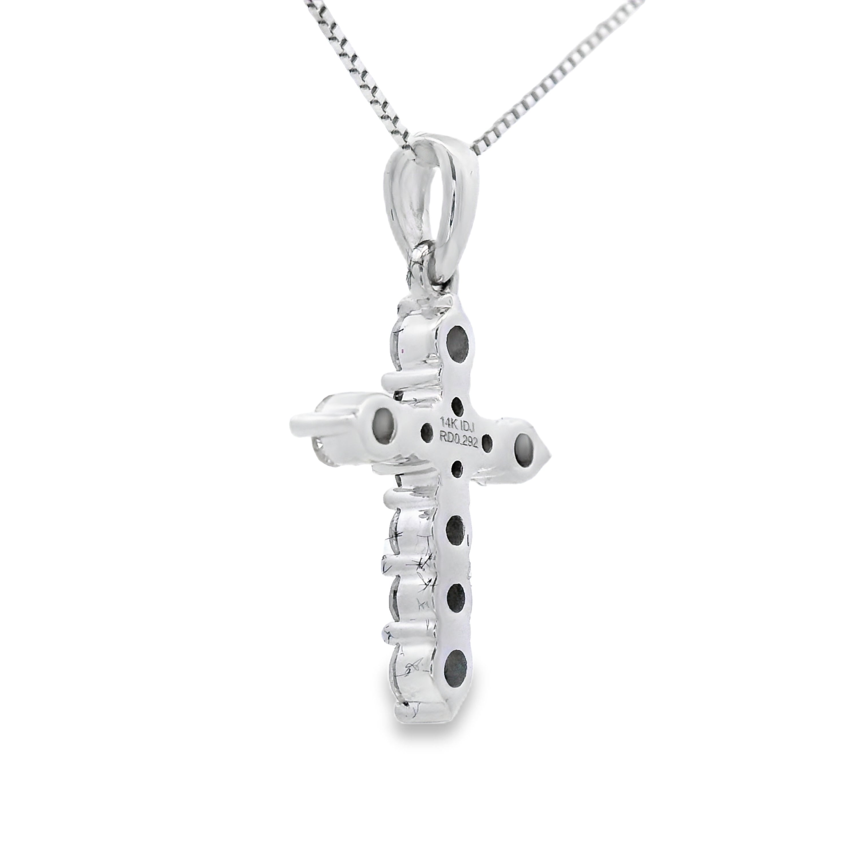 .30ct Diamond Cross Religious Pendant 14KT White Gold