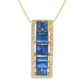 Sapphire Diamond Fashion Pendants 14KT Yellow Gold