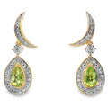 .52ct Peridot Diamond Dangle Earrings 10KT Yellow Gold