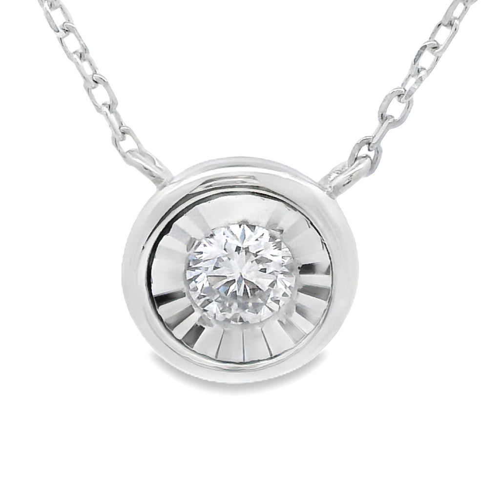 Natural .25ct Lab Grown Diamond Pendant Sterling Silver