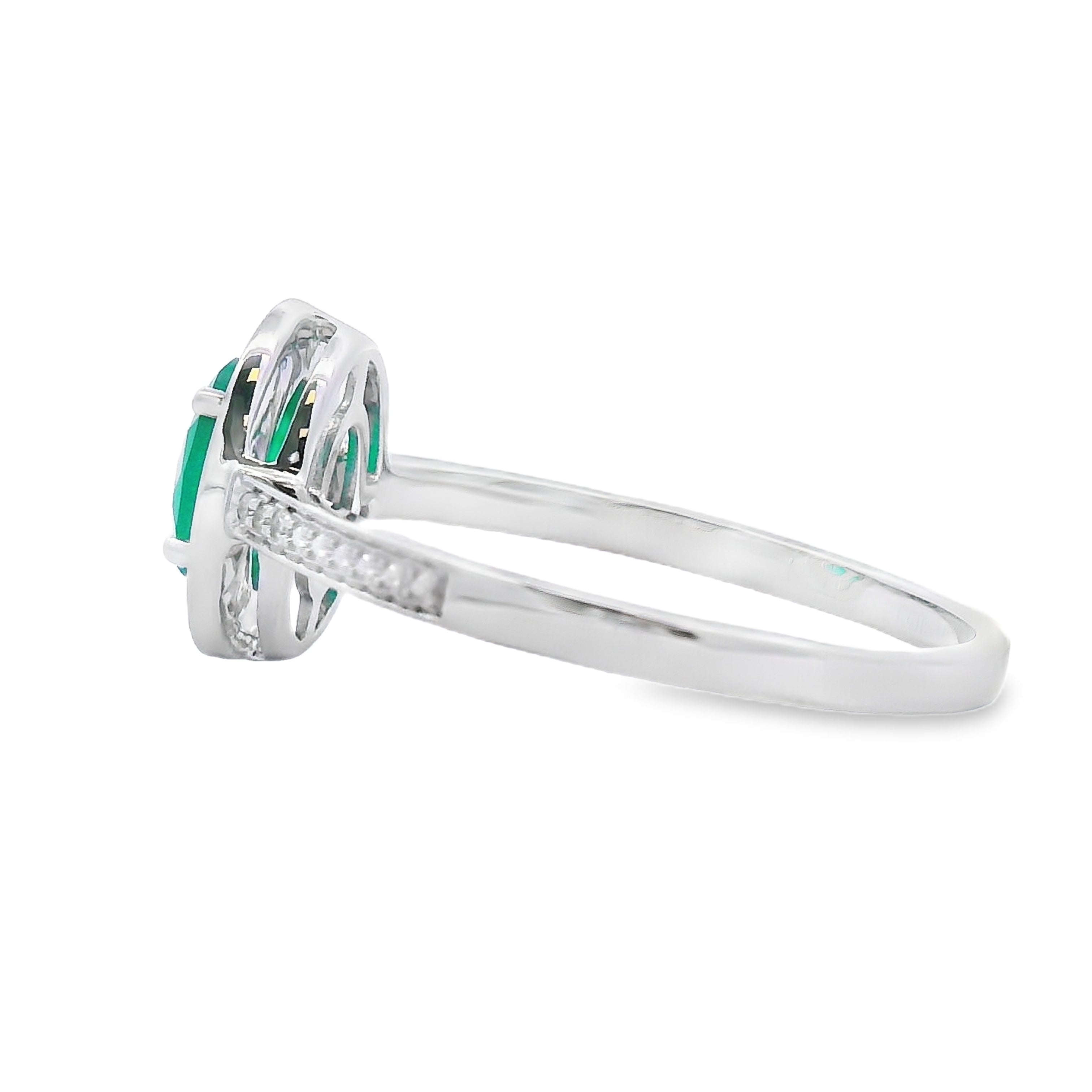 .53ct Chalcedony Diamond Ring 10KT White Gold