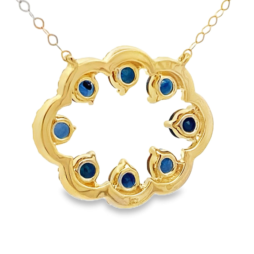 Sapphire Diamond Fashion Pendants 14KT Yellow Gold