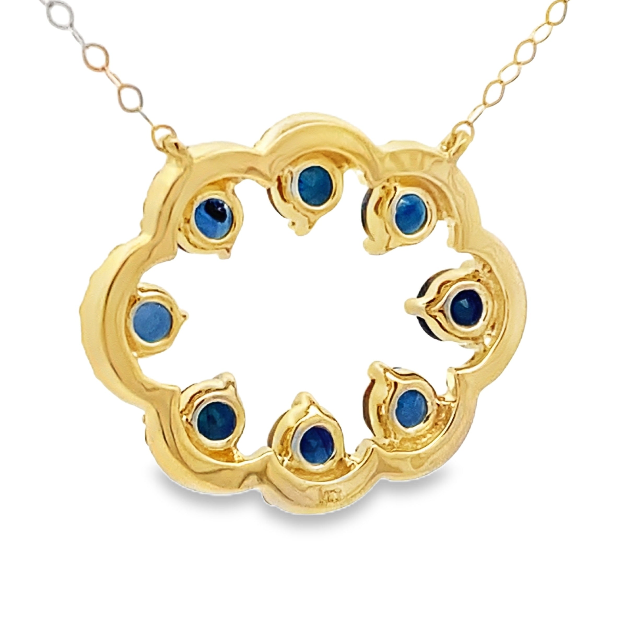 Sapphire Diamond Fashion Pendants 14KT Yellow Gold