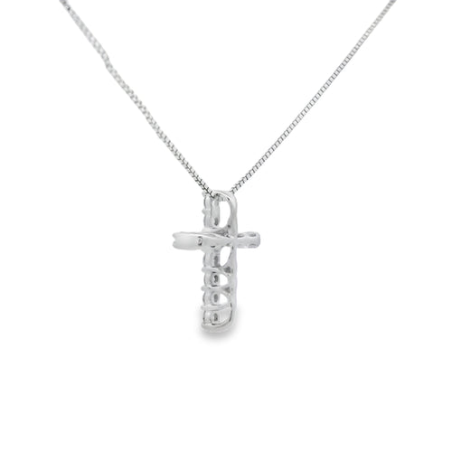 .15ct Diamond Cross Religious Pendant 14KT White Gold