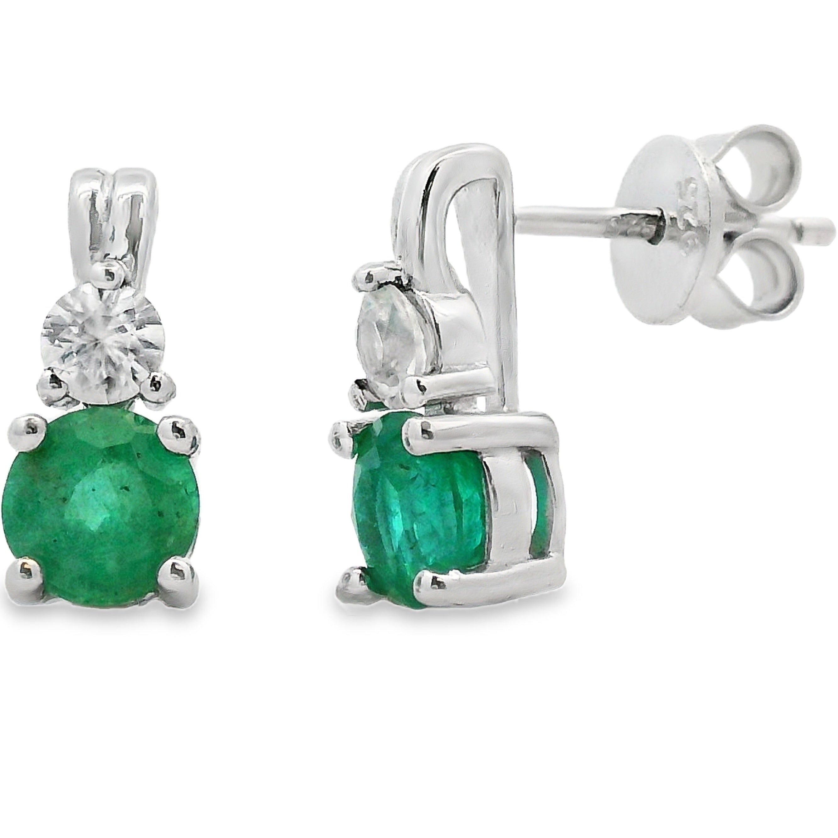 1.32ct Emerald Zircon Earrings Sterling Silver