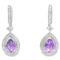 .88ct Amethyst Diamond Dangle Earrings 10KT White Gold