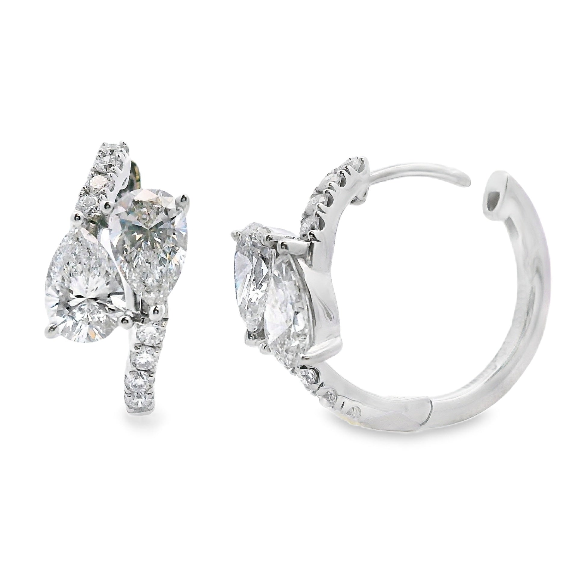 1.50ct Lab Grown Diamond Hoop Earrings 10KT White Gold