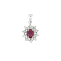 1.65ct Ruby Diamond Fashion Pendants 14KT White Gold
