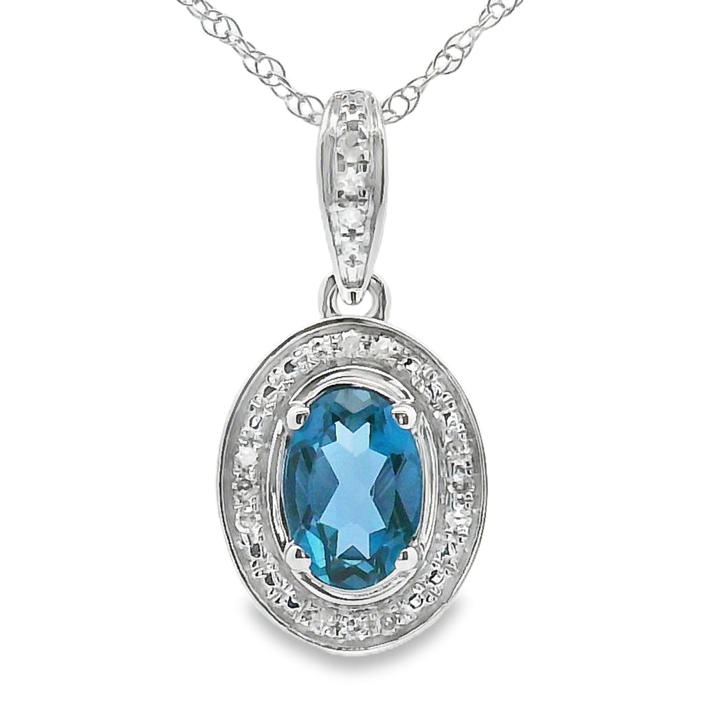 London Blue Topaz Fashion Pendants 10KT White Gold
