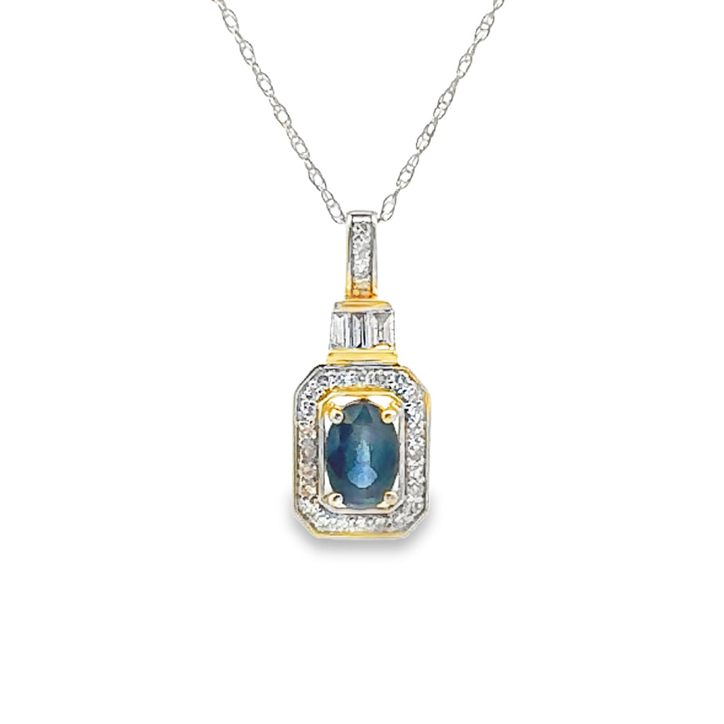 Sapphire Diamond Fashion Pendants 14KT Yellow Gold