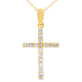.25ct Diamond Cross Religious Pendant 14KT Yellow Gold