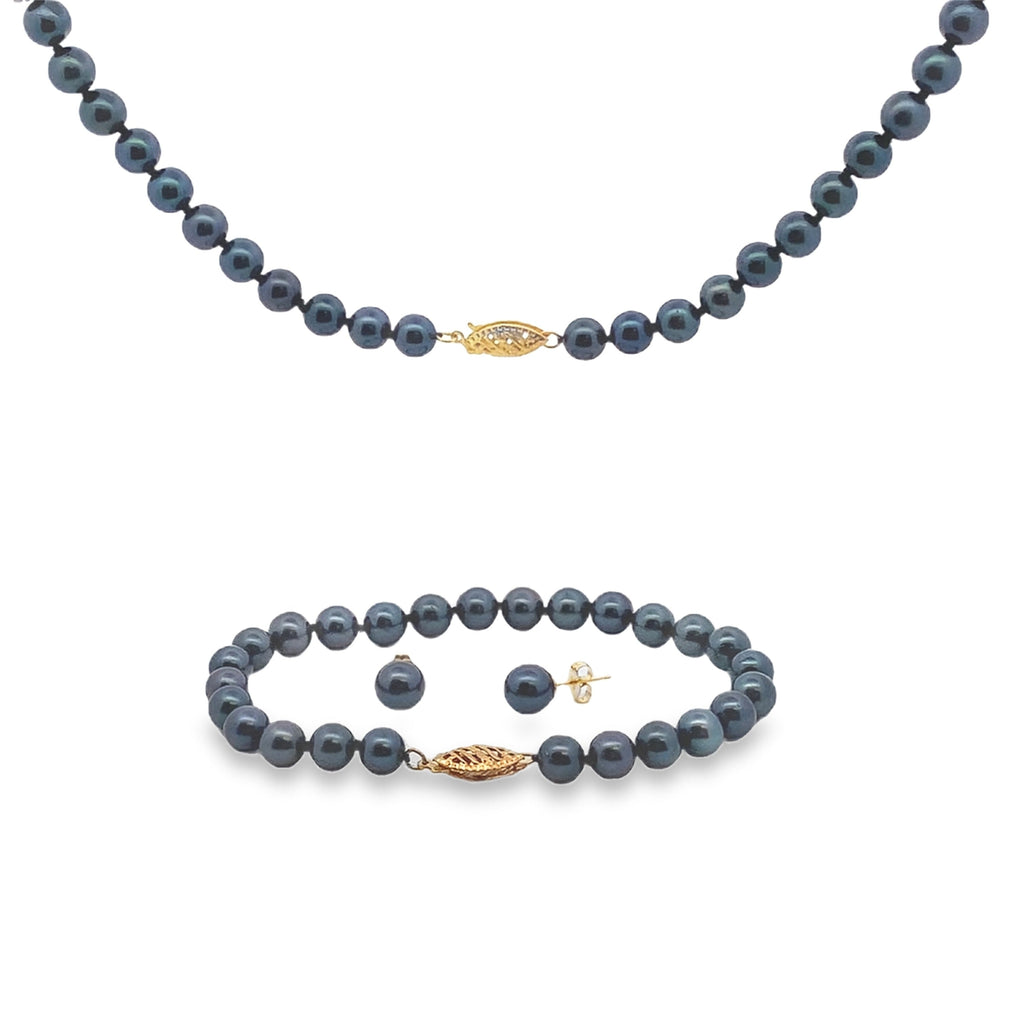 Akoya Pearl Jewelry sets 14KT Yellow Gold