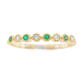 Emerald Diamond stackable band set 14KT Yellow Gold