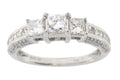 1.50ct Diamond 3 Stone Ring 14KT White Gold