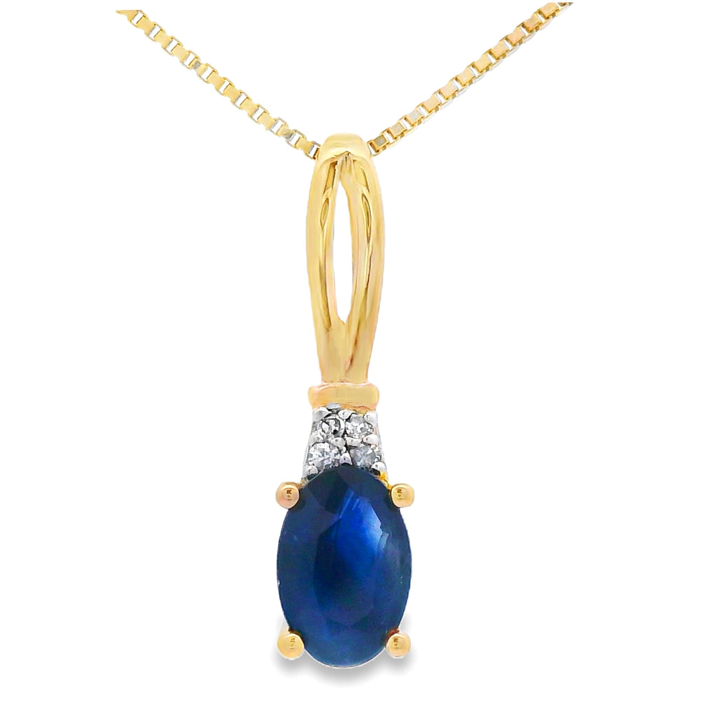 Sapphire Diamond Fashion Pendants 10KT Yellow Gold