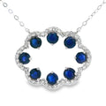 Sapphire Diamond Fashion Pendants 14KT White Gold