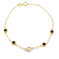 .74ct Sapphire Diamond Bracelet 14KT Yellow Gold