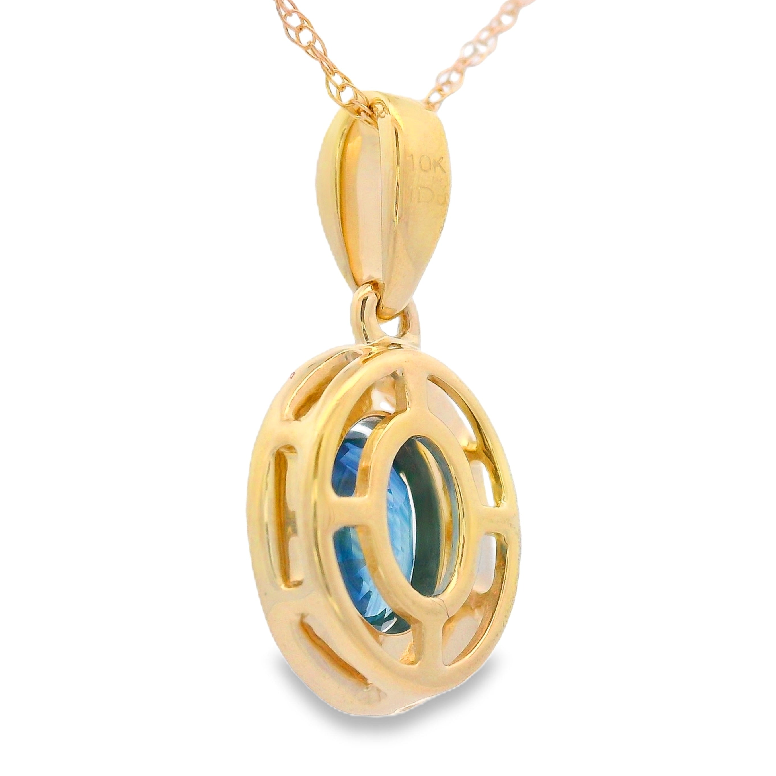 Sapphire Diamond Fashion Pendants 10KT Yellow Gold