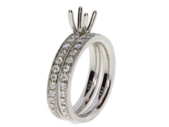 Diamond Semi Mount Engagement Ring 14KT White Gold
