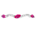 .21ct Ruby Diamond stackable band set 14KT White Gold