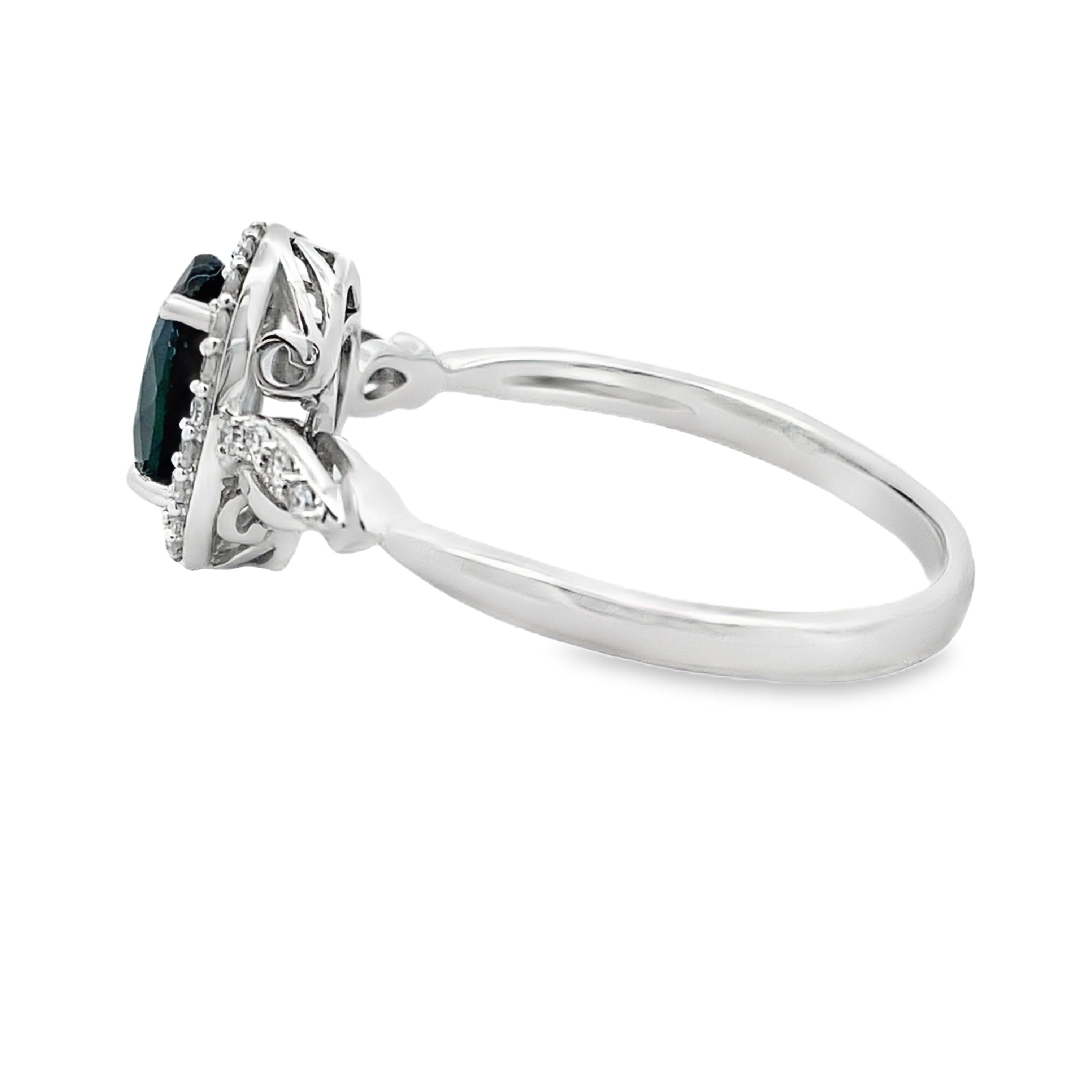 1.07ct Sapphire Diamond Ring 10KT White Gold