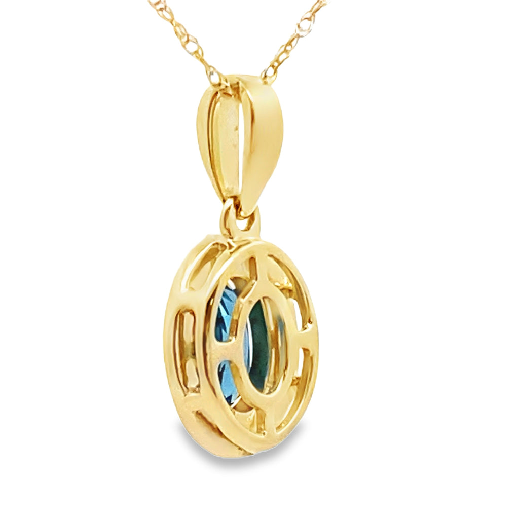 London Blue Topaz Fashion Pendants 10KT Yellow Gold
