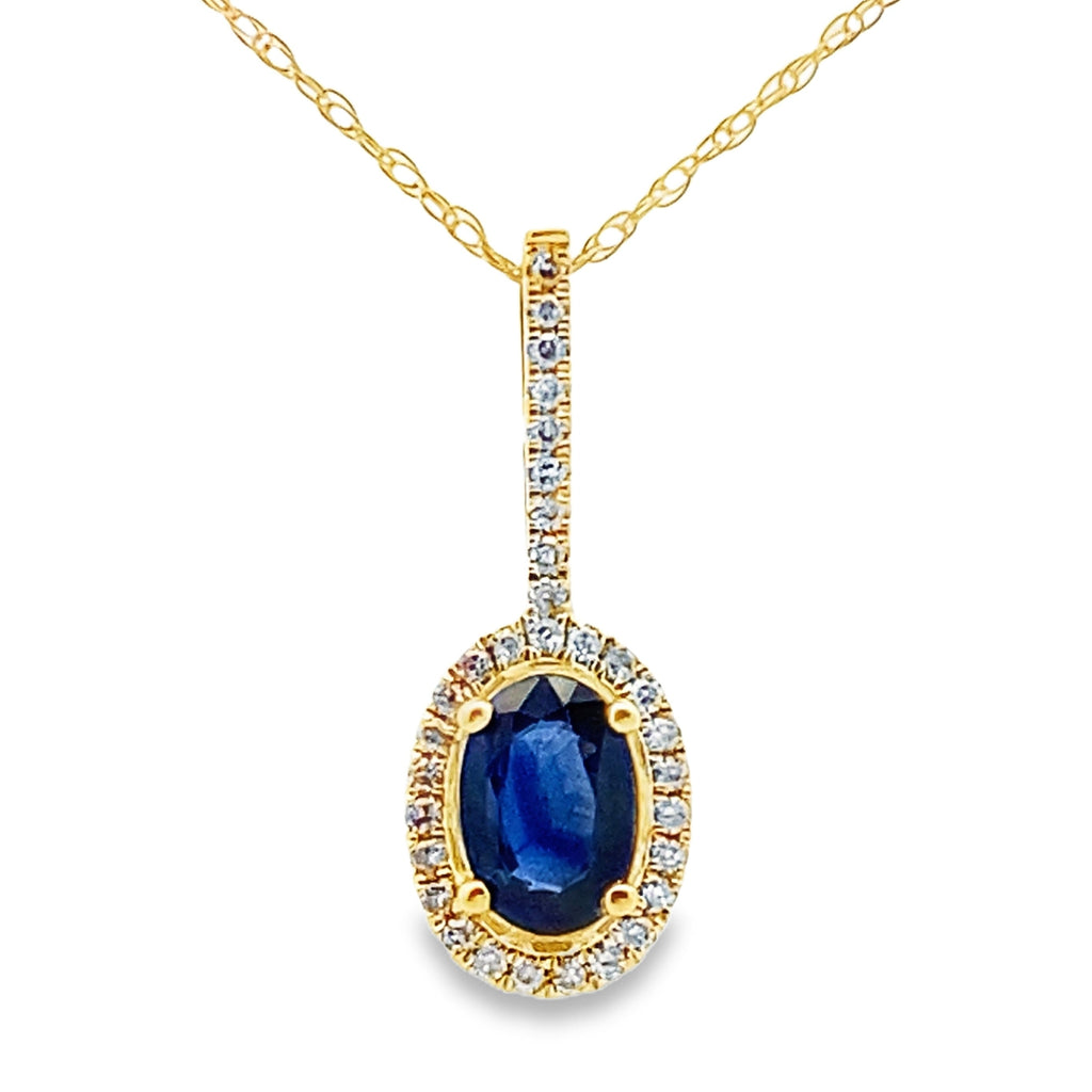 Sapphire Diamond Fashion Pendants 10KT Yellow Gold