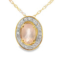 Rose Quartz Diamond Fashion Pendants 10KT Yellow Gold