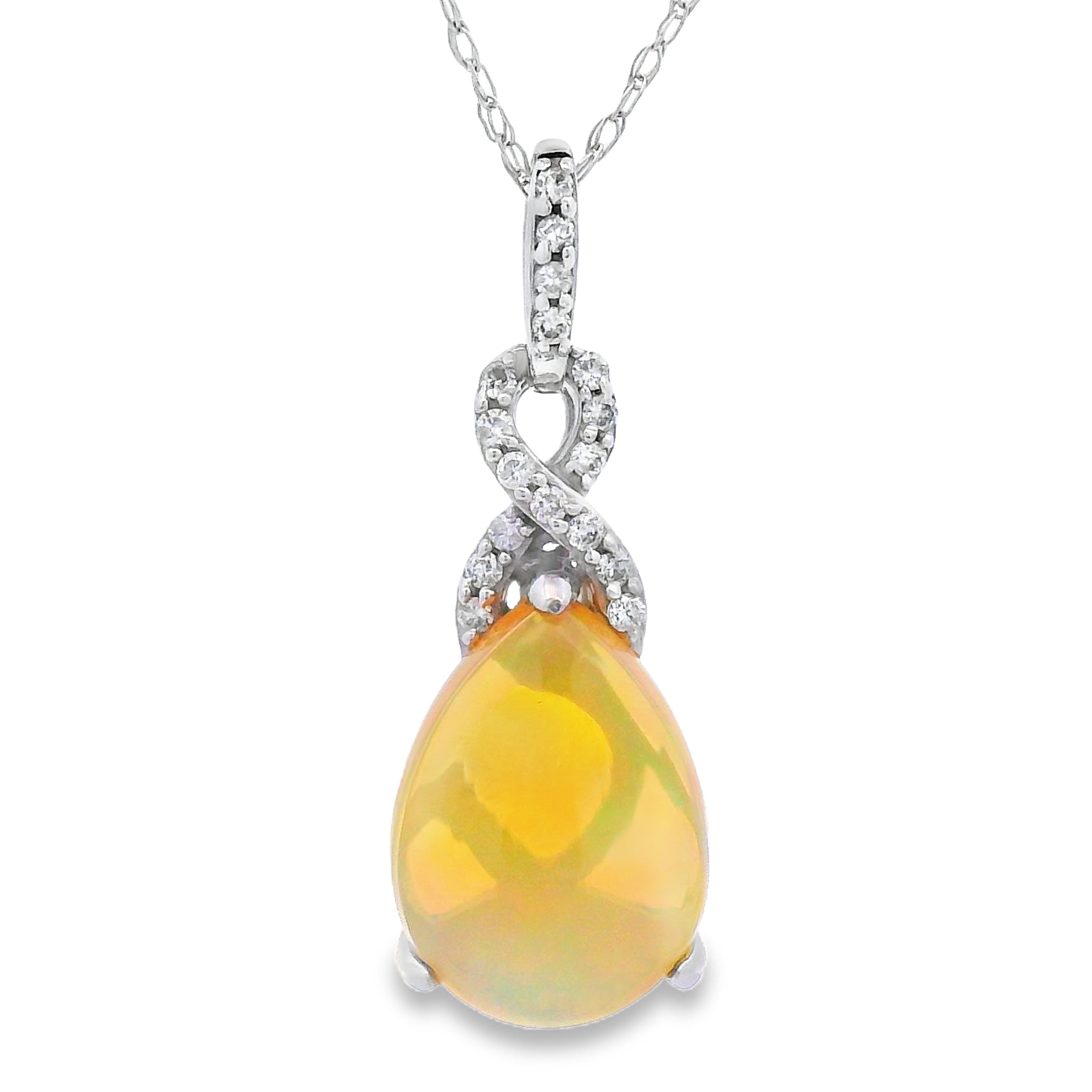1.94ct Opal Diamond Fashion Pendants 14KT Yellow Gold