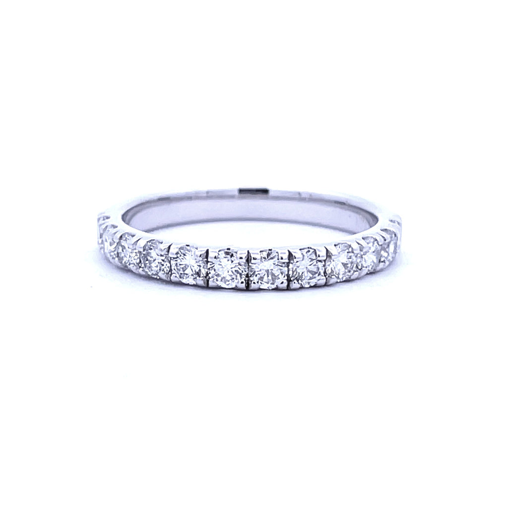 .75ct Diamond Wedding Band Ring 14KT White Gold