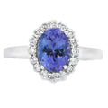 1.55ct Tanzanite Diamond Ring 14KT White Gold