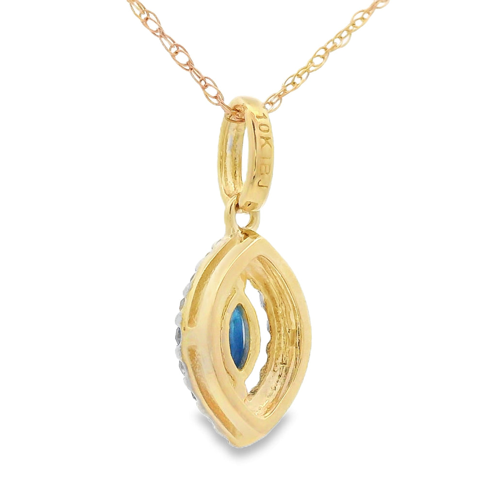 Sapphire Diamond Fashion Pendants 10KT Yellow Gold