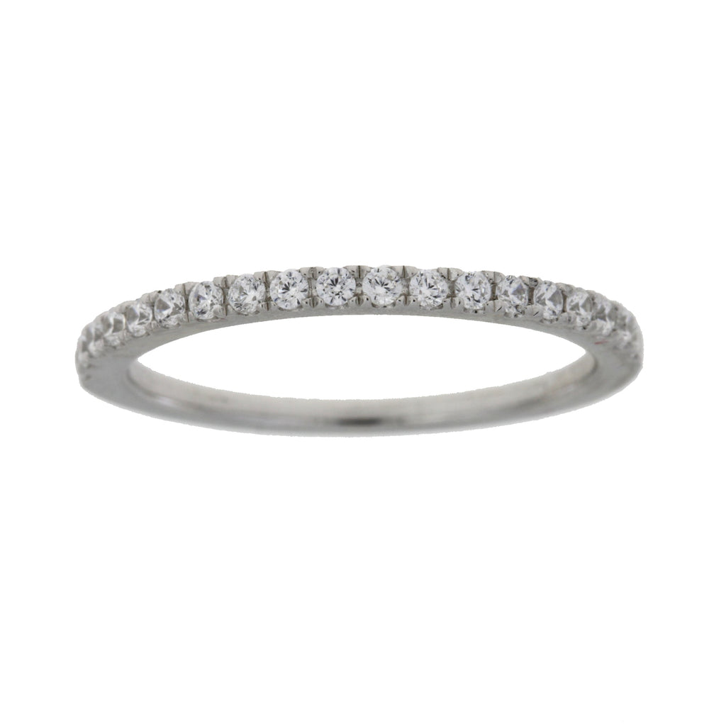 Cubic Zirconium Wedding Band Ring Sterling Silver