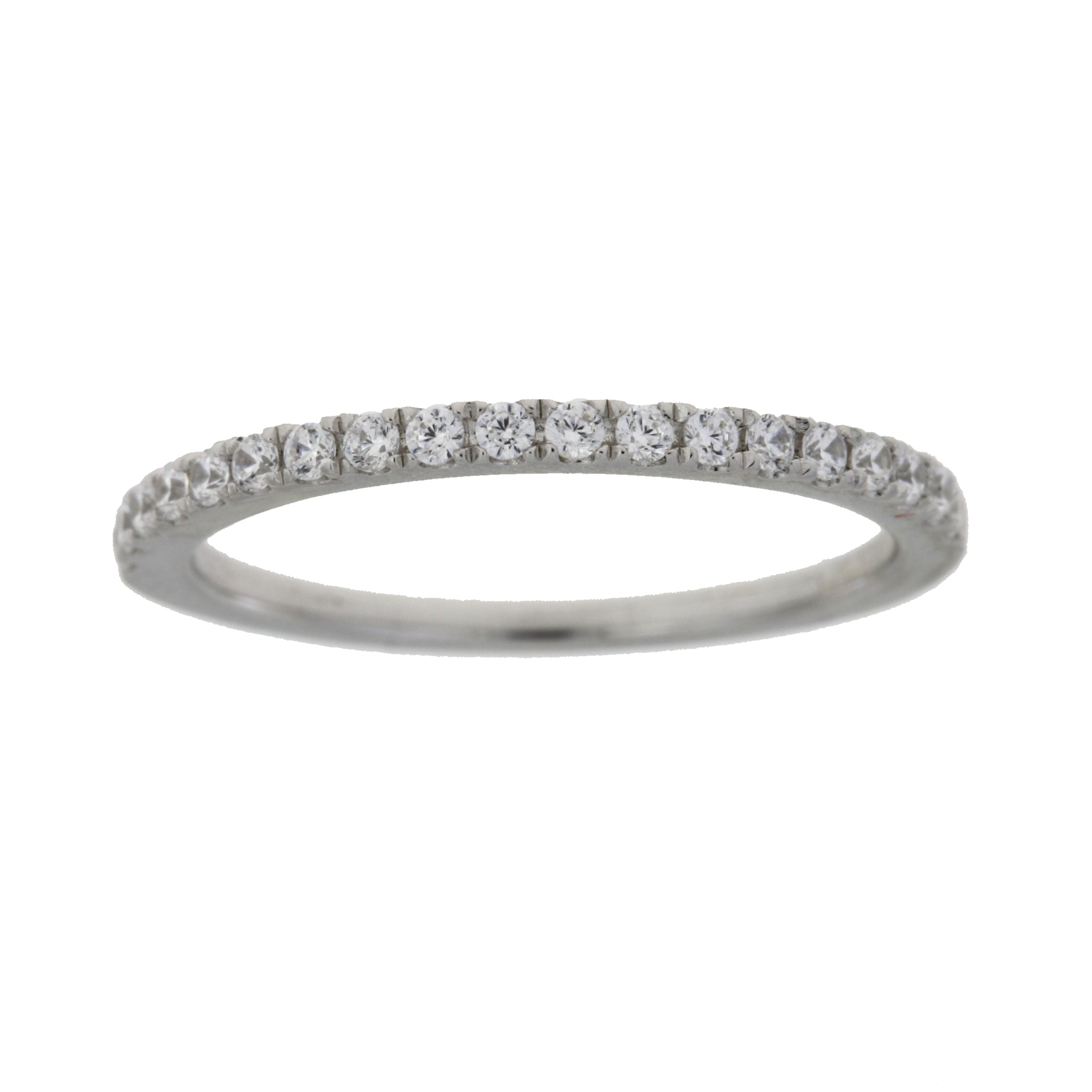 Cubic Zirconium Wedding Band Ring Sterling Silver